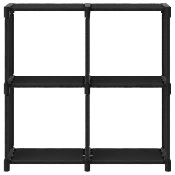 vidaXL Raft expunere, 4 cuburi, negru, 69x30x72,5 cm, material textil