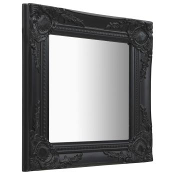 vidaXL Oglindă de perete în stil baroc, negru, 40 x 40 cm