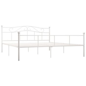 vidaXL Cadru de pat, alb, 180 x 200 cm, metal