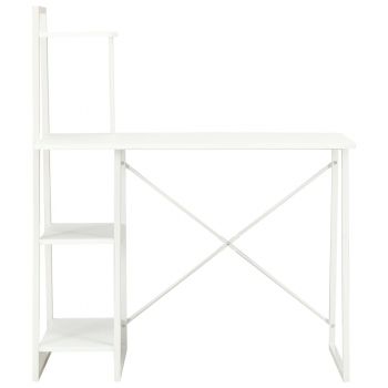 vidaXL Birou cu rafturi, alb, 102 x 50 x 117 cm