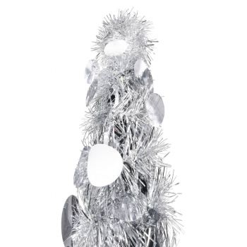 vidaXL Brad de Crăciun artificial tip pop-up, argintiu, 180 cm, PET