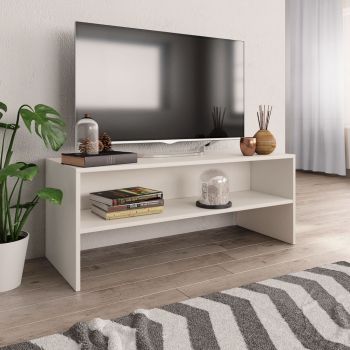 vidaXL Comodă TV, alb, 100 x 40 x 40 cm, PAL