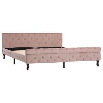 vidaXL Cadru de pat, roz, 180 x 200 cm, catifea