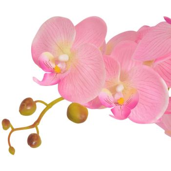 vidaXL Plantă artificială orhidee cu ghiveci, 65 cm, roz