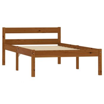 vidaXL Cadru de pat, maro miere, 90 x 200 cm, lemn masiv de pin