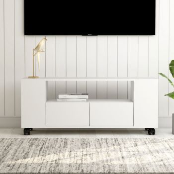 vidaXL Comodă TV, alb, 120x35x48 cm, lemn prelucrat