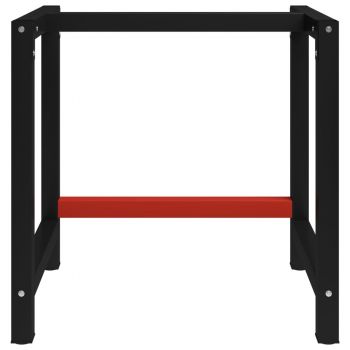 vidaXL Cadru metalic banc de lucru, 80x57x79 cm, negru și roșu