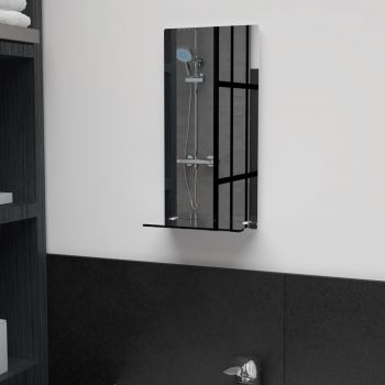 vidaXL Oglindă de perete cu raft, 20 x 40 cm, sticlă securizată