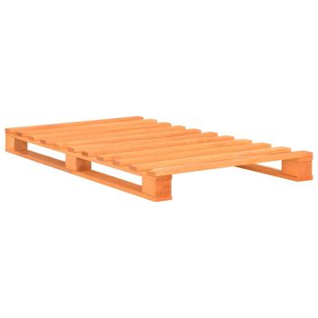 vidaXL Cadru de pat din paleți, maro, 90x200 cm, lemn masiv de pin