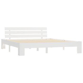 vidaXL Cadru de pat, alb, 160 x 200 cm, lemn masiv de pin