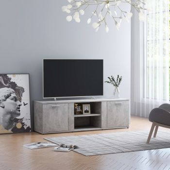 vidaXL Comodă TV, gri beton, 120 x 34 x 37 cm, PAL