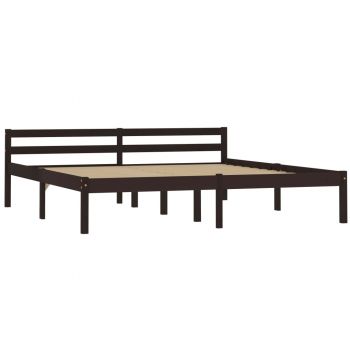 vidaXL Cadru de pat, maro închis, 180 x 200 cm, lemn masiv de pin