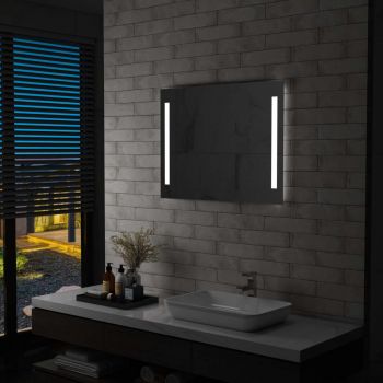 vidaXL Oglindă cu LED de perete pentru baie, 80 x 60 cm