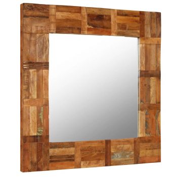vidaXL Oglindă de perete, 60 x 60 cm, lemn masiv reciclat