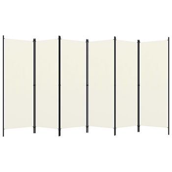 vidaXL Paravan cameră cu 6 panouri, alb crem, 300 x 180 cm