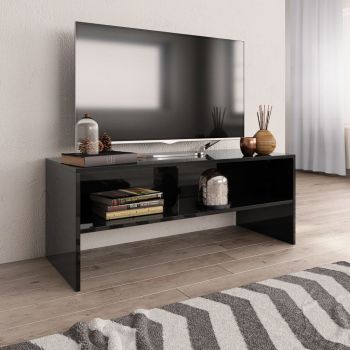 vidaXL Comodă TV, negru foarte lucios, 100 x 40 x 40 cm, PAL