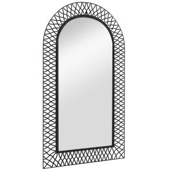 vidaXL Oglindă de perete, negru, 60 x 110 cm, curbată