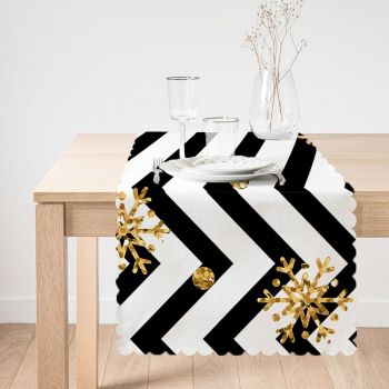 Napron pentru masă Minimalist Cushion Covers Colorful White Zigzag, 45 x 140 cm