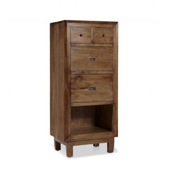 Cabinet din lemn cu 4 sertare, Sindor Natur, l55xA40xH125 cm