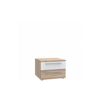 Noptiera din pal cu 2 sertare Jelte Stejar Sonoma / Alb, l50,1xA34,7xH39,8 cm
