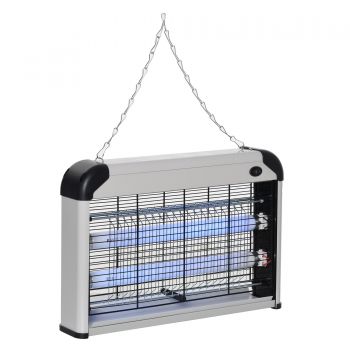 Lampa pentru Insecte Electrica 20W Outsunny, pentru 60m² Argintie | Aosom RO