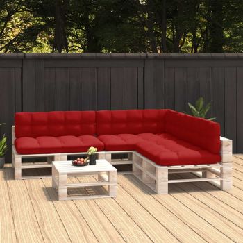 vidaXL Perne canapea din paleți, 7 buc, roșu