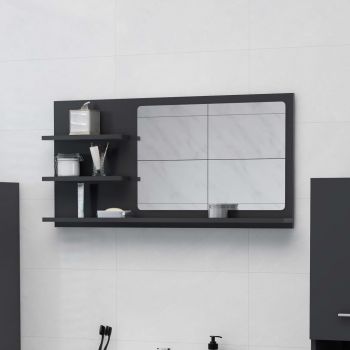 vidaXL Oglindă de baie, gri , 90 x 10,5 x 45 cm, PAL
