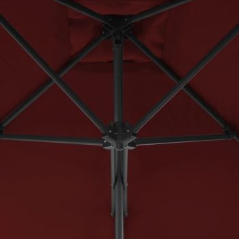 vidaXL Umbrelă de exterior cu stâlp din oțel, bordo, 250x250x230 cm