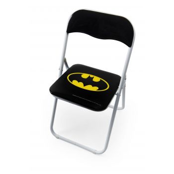 Scaun pliabil pentru copii, din metal si PVC, l44xA44xH80 cm, Superhero Batman