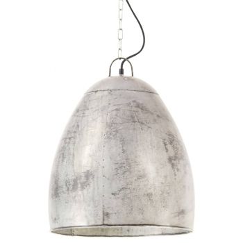 vidaXL Lampă suspendată industrială 25 W, argintiu, 42 cm, E27, rotund