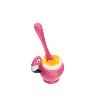 Suport servire ou cu lingurita, din ABS, Ø5,1xH12,7 cm, Joie Flamingo