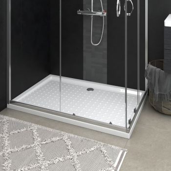 vidaXL Cădiță de duș cu puncte, alb, 80x120x4 cm, ABS