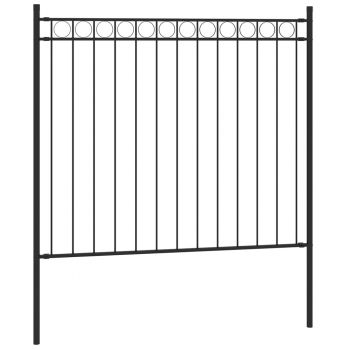 vidaXL Gard de grădină, negru, 1,7x0,8 m, oțel