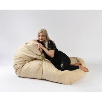 Fotoliu Pufrelax Yoga XL si perna Marble Gama Premium Textil umplut cu fulgi de burete memory mix