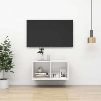vidaXL Dulap TV montat pe perete, alb, 37x37x72 cm, PAL