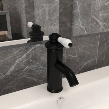 vidaXL Robinet chiuvetă de baie, negru, 130x180 mm