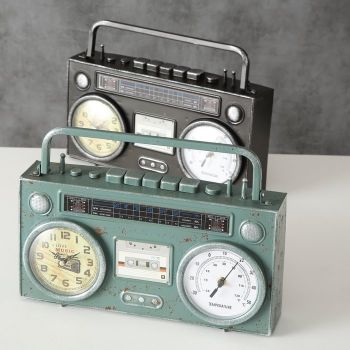 Ceas de masa Cassette Recorder Verde / Negru, Modele Asortate, L35xl8xH20 cm