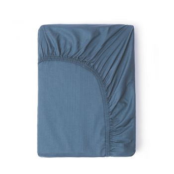 Cearșaf elastic din bumbac satinat HIP, 160 x 200 cm, albastru