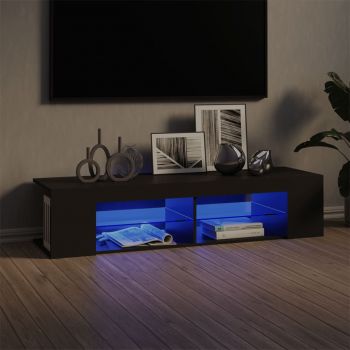 vidaXL Comodă TV cu lumini LED, gri, 135x39x30 cm