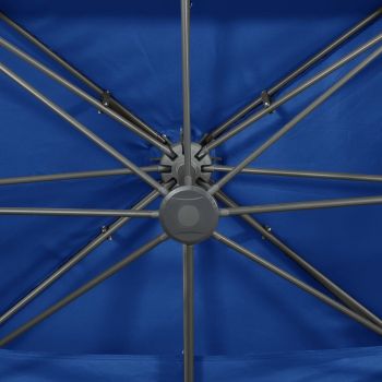 vidaXL Umbrelă suspendată, acoperiș dublu, albastru azuriu, 400x300 cm