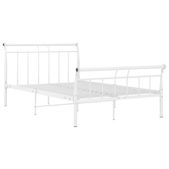 vidaXL Cadru de pat, alb, 120x200 cm, metal