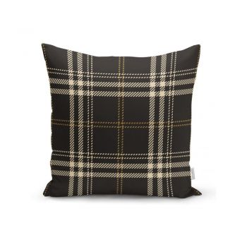 Față de pernă decorativă Minimalist Cushion Covers Flannel, 45 x 45 cm, negru - bej