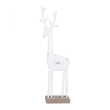 Figurină decorativă Crăciun Ego Dekor Deer, înălțime 25,5 cm, alb