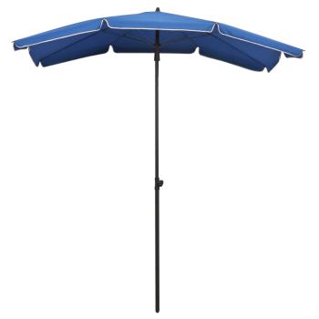 vidaXL Umbrelă de grădină cu stâlp, albastru azuriu, 200x130 cm