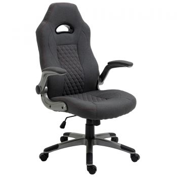 Vinsetto scaun ergonomic de birou si gaming, tapitat textil, gri | Aosom Ro
