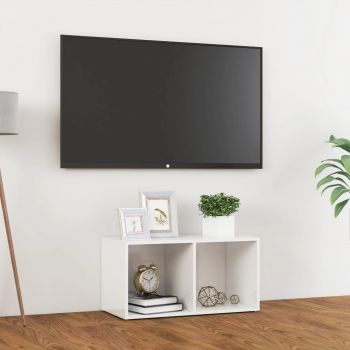 vidaXL Comodă TV, alb extralucios, 72x35x36,5 cm, PAL