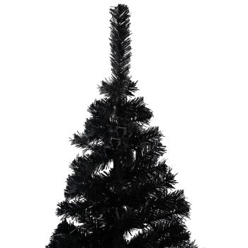 vidaXL Pom de Crăciun artificial cu suport, negru, 240 cm, PVC