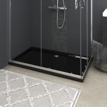 vidaXL Cădiță de duș dreptunghiulară din ABS, neagră, 70x120 cm