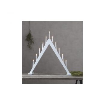 Sfeșnic cu LED pentru Crăciun Star Trading Trill, alb, înălțime 79 cm ieftina