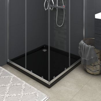 vidaXL Cădiță de duș pătrată, negru, 80x80 cm, ABS